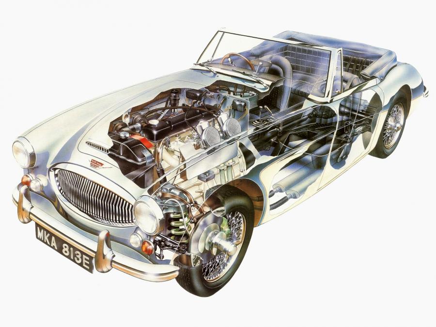 Схема Austin-Healey 3000 (Mk III) 1963 года  (UK) (фото 2 из 2)